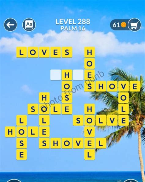 Wordscapes Level 288, Palm 16 .